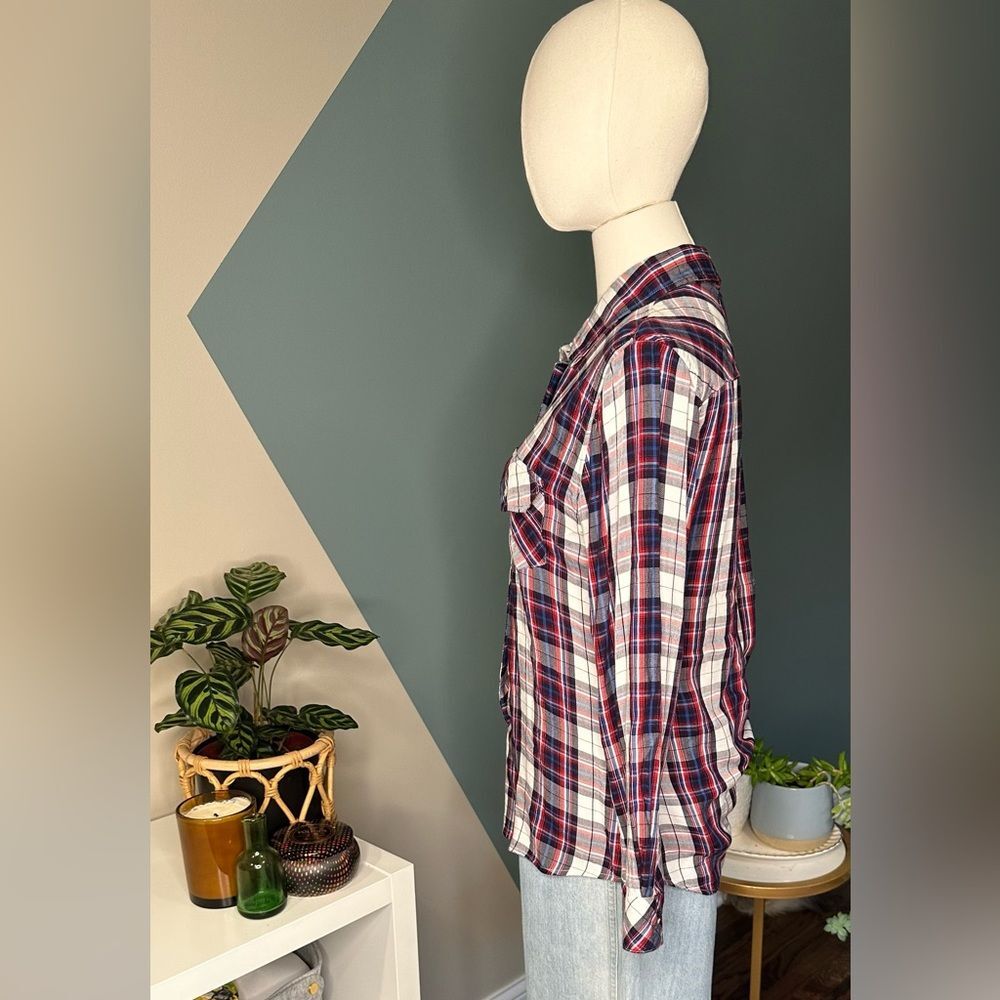 Rails Carmen Plaid Button Down Shirt - Long Sleeve, Soft Rayon, Size Small - Picture 3 of 12
